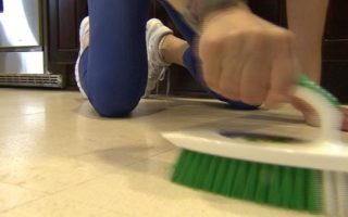 cleaning the house