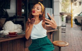 Woman taking a selfie