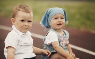 little happy boy and girl