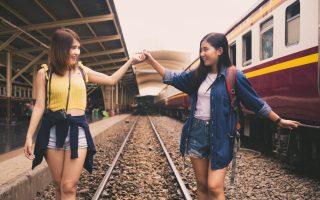 asian girls tourist travel holiday.