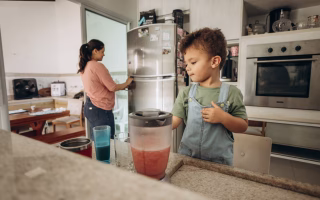 The image highlights childproofing measures to prevent accidental poisoning in the home.