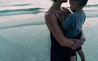 Mother and son sharing a thoughtful moment
