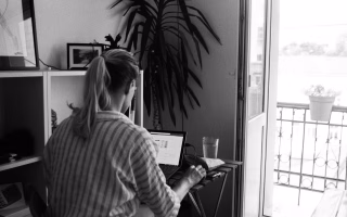 Woman pausing in a busy day