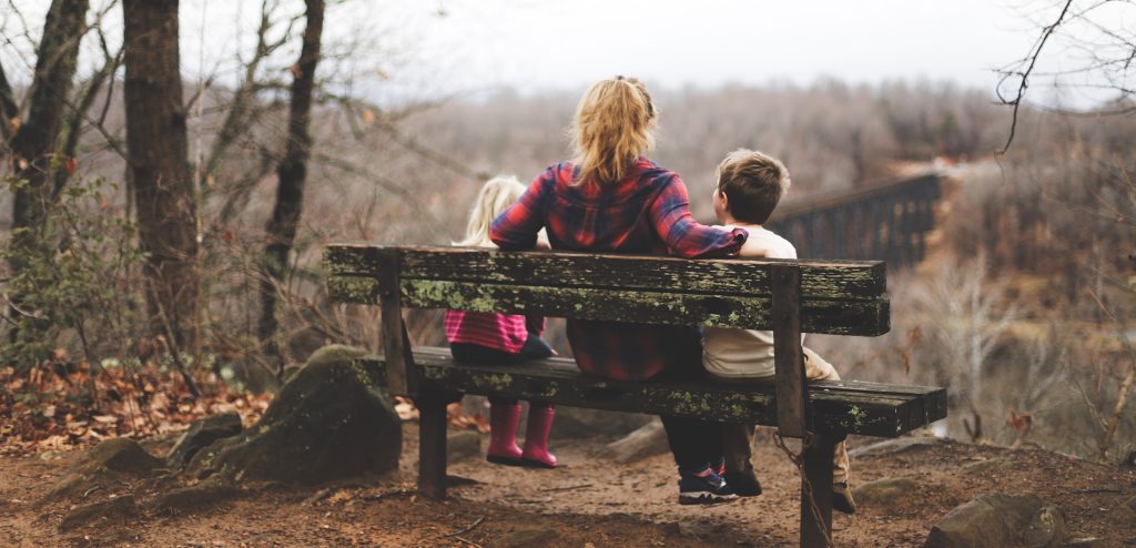 mom with two kids