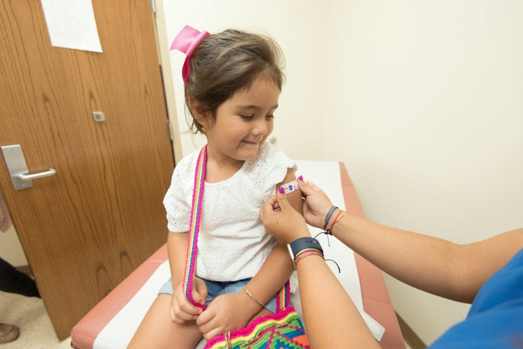 child at the doctor's office