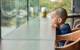 child looking into the distance
