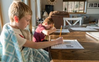 kids doing homework