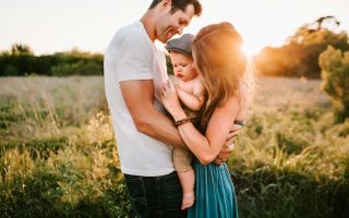 family with newborn baby