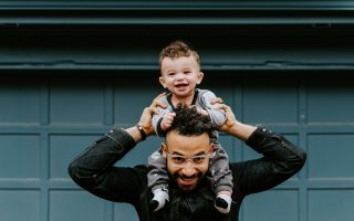 happy dad with happy child