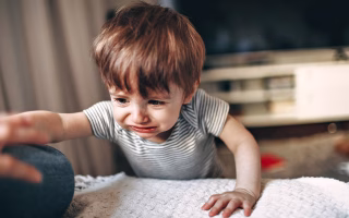 Parent looking at phone while child seeks attention