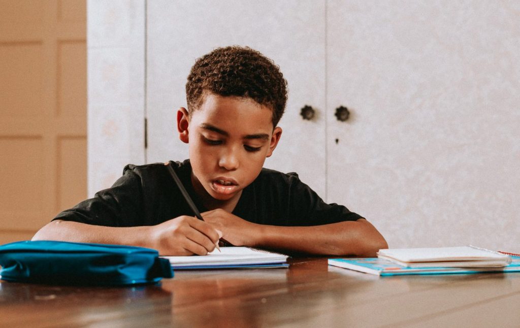 Young Boy Studying