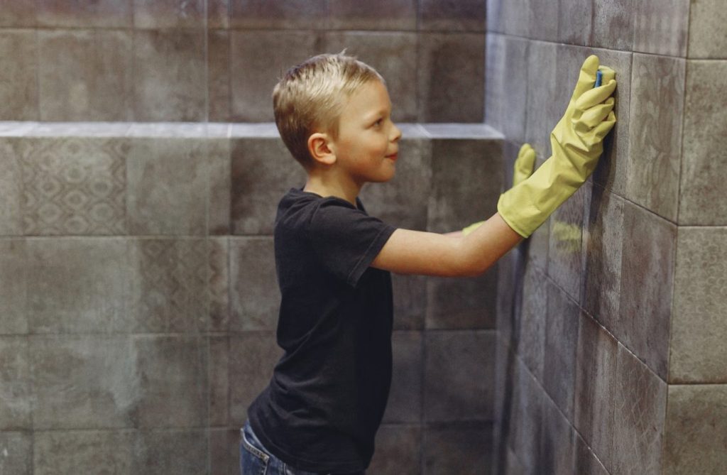 Boy Doing Chores