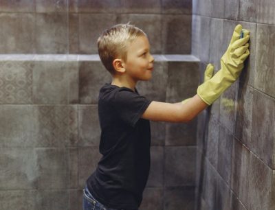 Boy Doing Chores