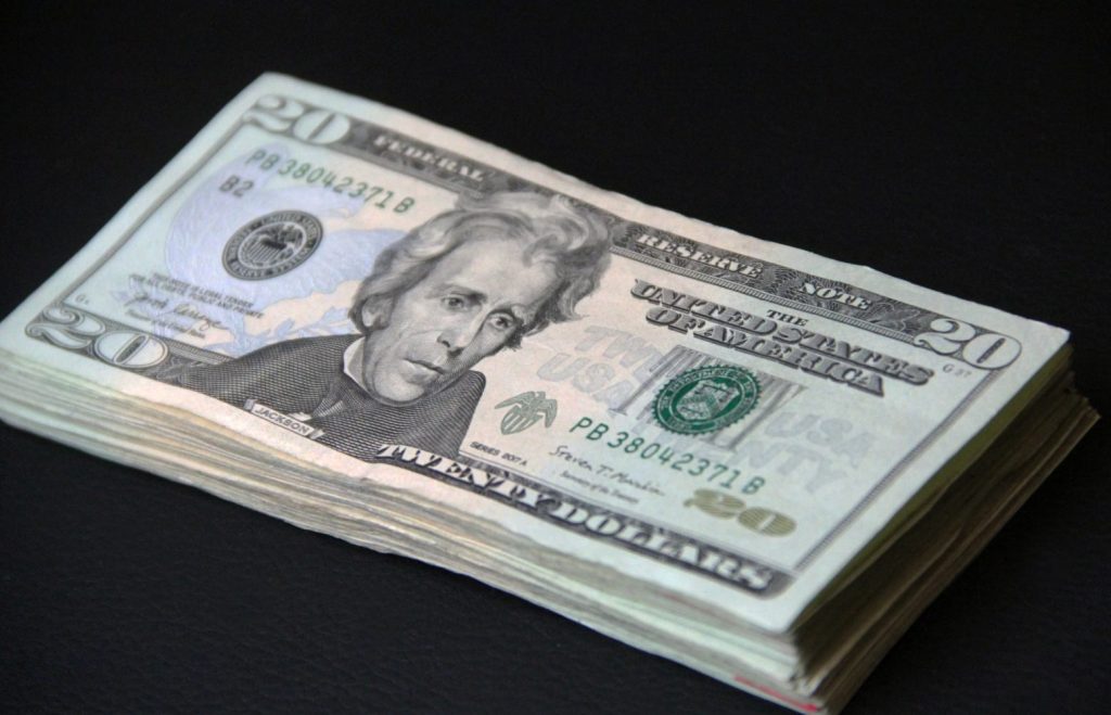 Stack Of 20 Dollar Bills