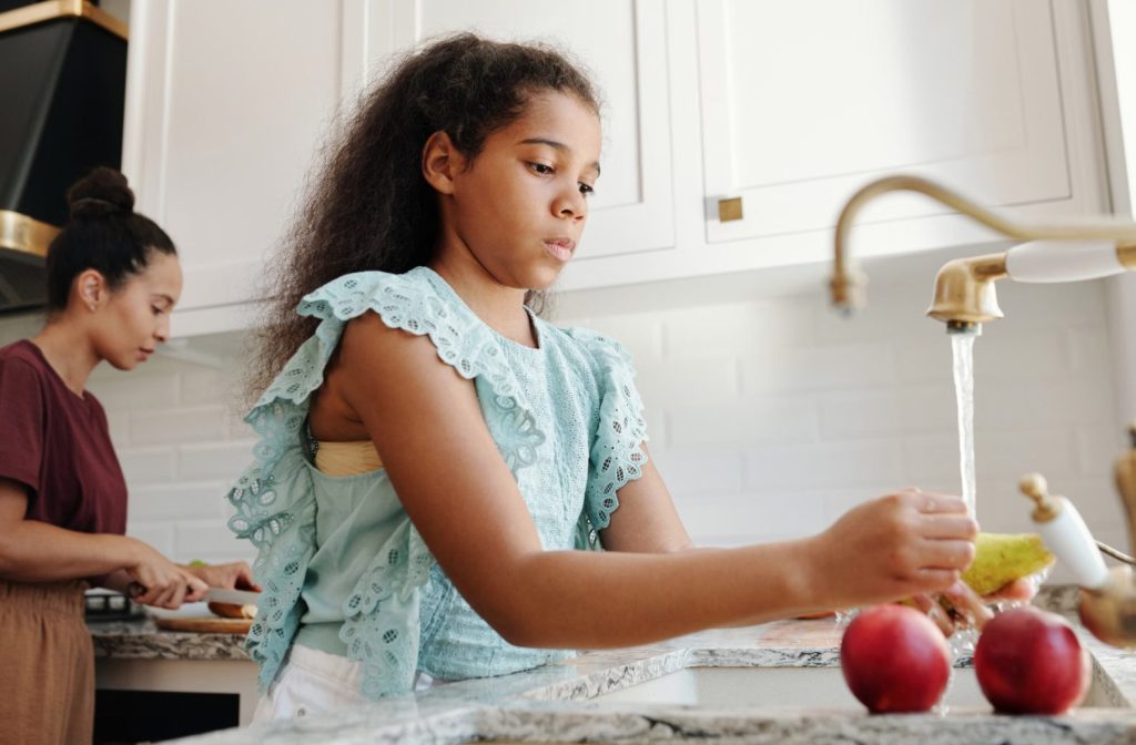 Girl Doing Chores