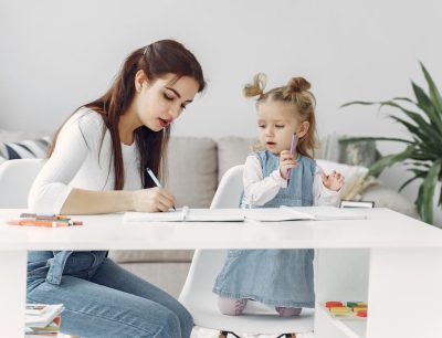 Mother And Daughter At Home